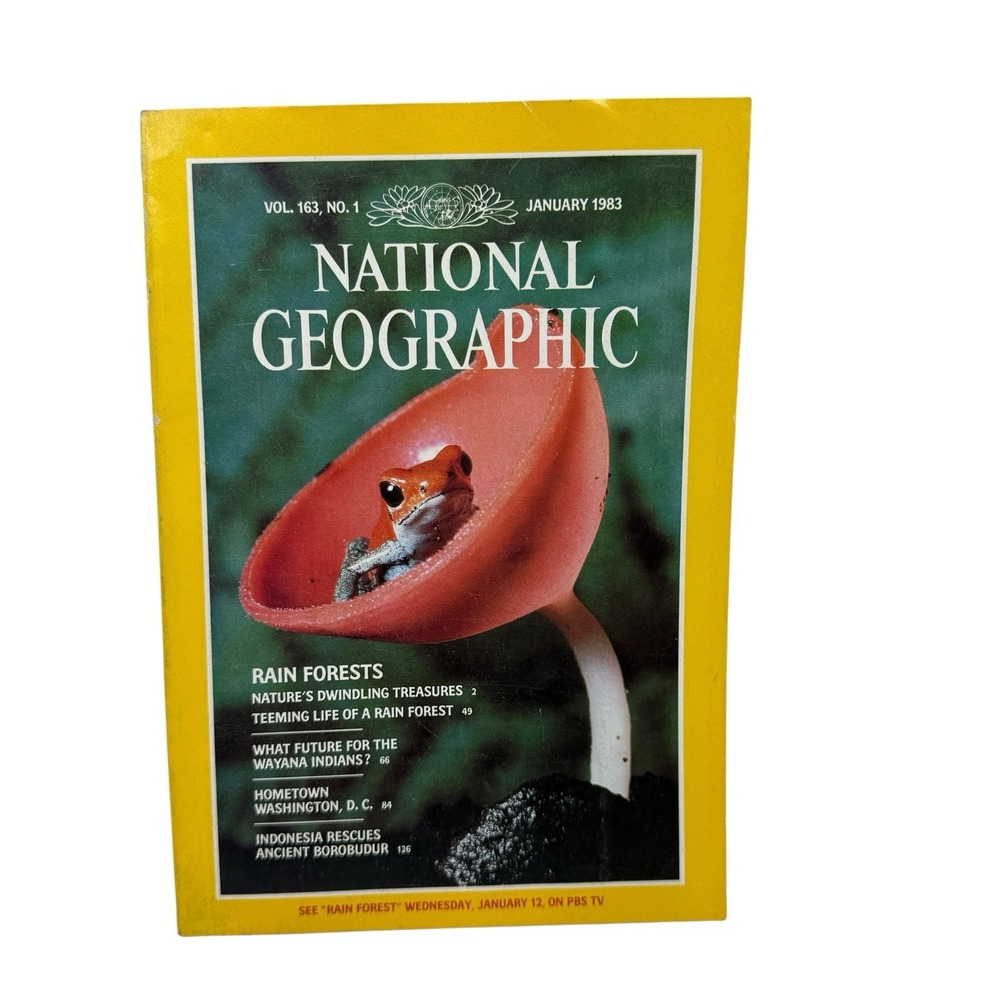 Vintage National Geographic Magazine January 1983 Rain Forests‎ Wayana Indians